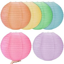 6 Pack 24 Inch Large Pastel Paper Lanterns Giant Chinese Hanging Paper