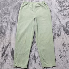 Vintage Blair Pants Women 14 Green Crinkle Calcutta Cloth Pull On Pockets Casual