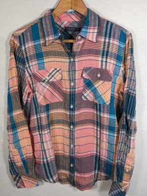 Vineyard Vines 100% Linen Plaid Button Down Long Sleeve Sz 4 Martha's Vineyard