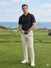 Nike Golf Dri-FIT Men's Black Polo Shirt Short Sleeve Size M Polyester