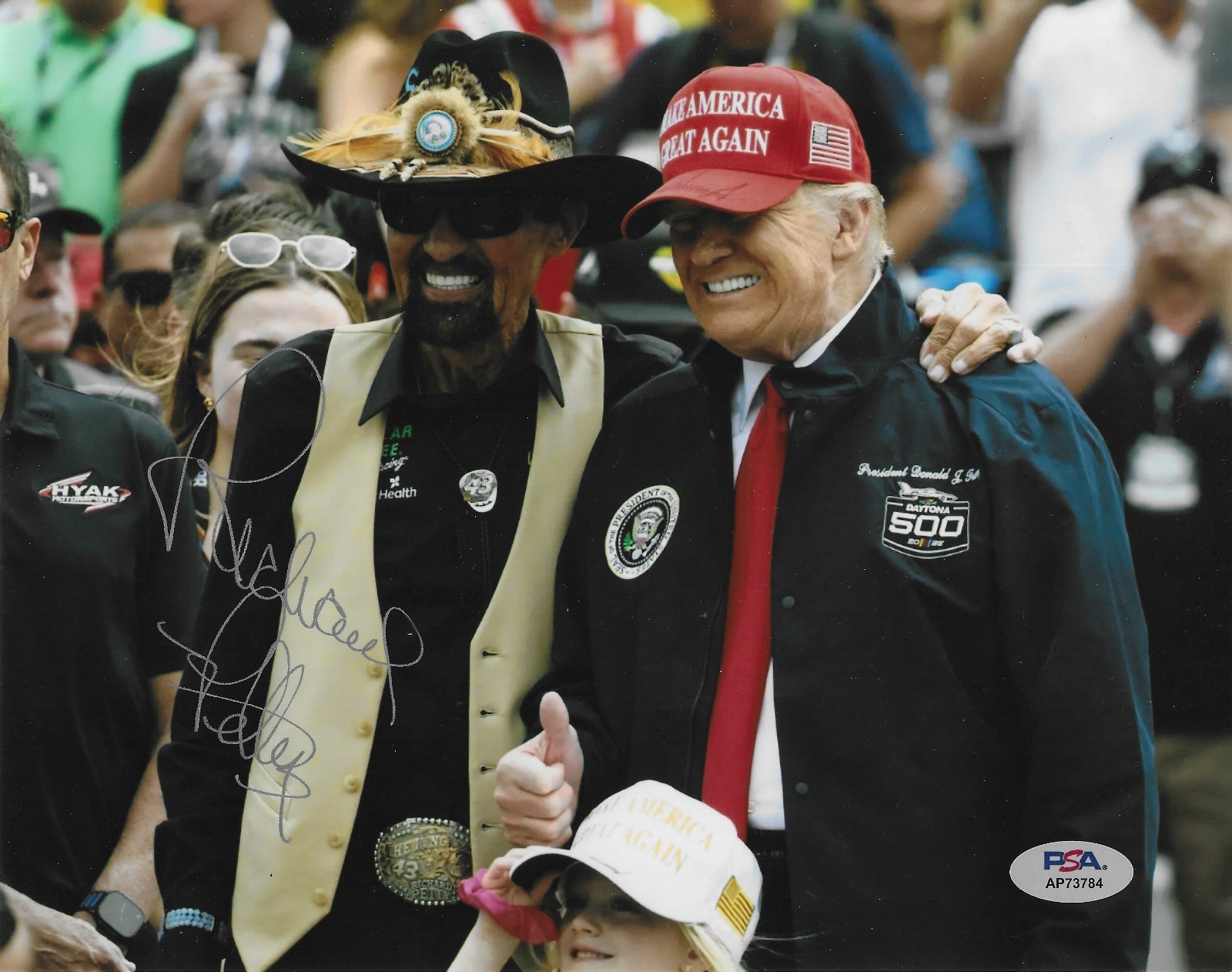 Richard Petty Signed 8x10 Photo Autographed PSA/DNA #43 w President Trump