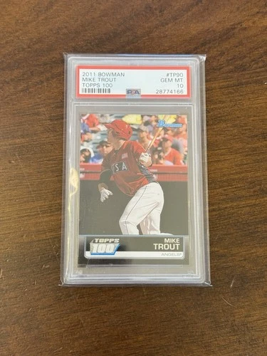 2011 Bowman Mike Trout Topps 100 PSA 10 #TP90 Angels