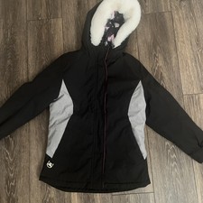 Gerry Girls Black Pink Insulated Hooded Warm Cozy Ski Snow Jacket Size L 10-12