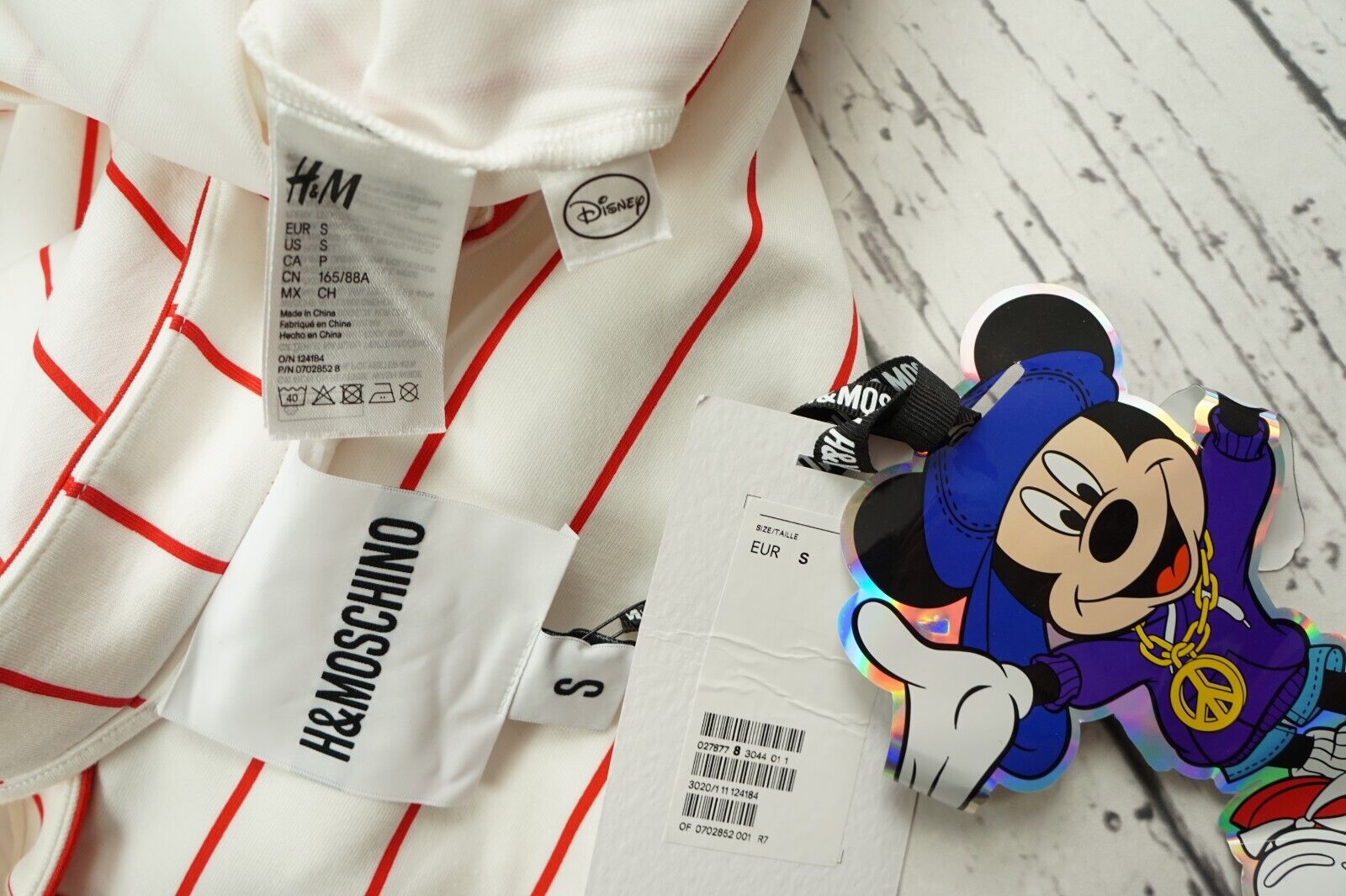 Moschino H&M HM Baseball Dress Shirt Goofy Disney Size S