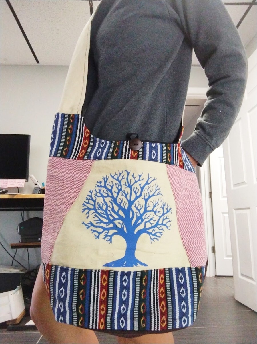 Cotton Sling Bag - ThreadHeads Floral Vines Cotton Sling Bag