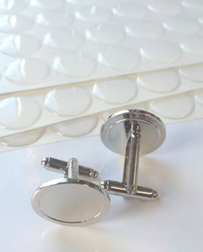 round or square Cuff link Blank with Resin Clear Domes - Customized Cuff link - Picture 1 of 34