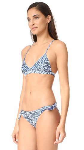 NUEVO CON ETIQUETAS $250 Mara Hoffman Listello Talla M Bralette y Talla S Corbata Parte Inferior Medianoche - Imagen 4 de 9