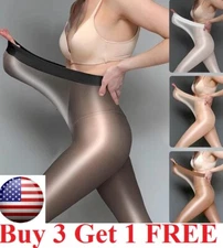 Sexy Women's Glossy Tight Nylon Breathable High Elastic Black Pantyhose Hosiery