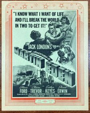 MARTIN EDEN Vintage Movie Poster 1940s Glenn Ford Claire Trevor Sailor Adventure