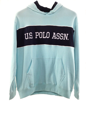 U.S. POLO ASSN Men's COLORBLOCK LOGO HOODIE, Light Green, XL