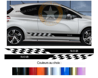 2 X UNTERE STREIFEN FÜR PEUGEOT 208 AUFKLEBER STICKER BD435-58
