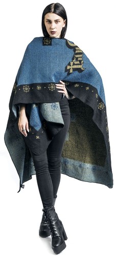 Ghost Cardigan Cape Progressive Rock Band Black Blue Poncho Jacket One Size - Picture 4 of 5