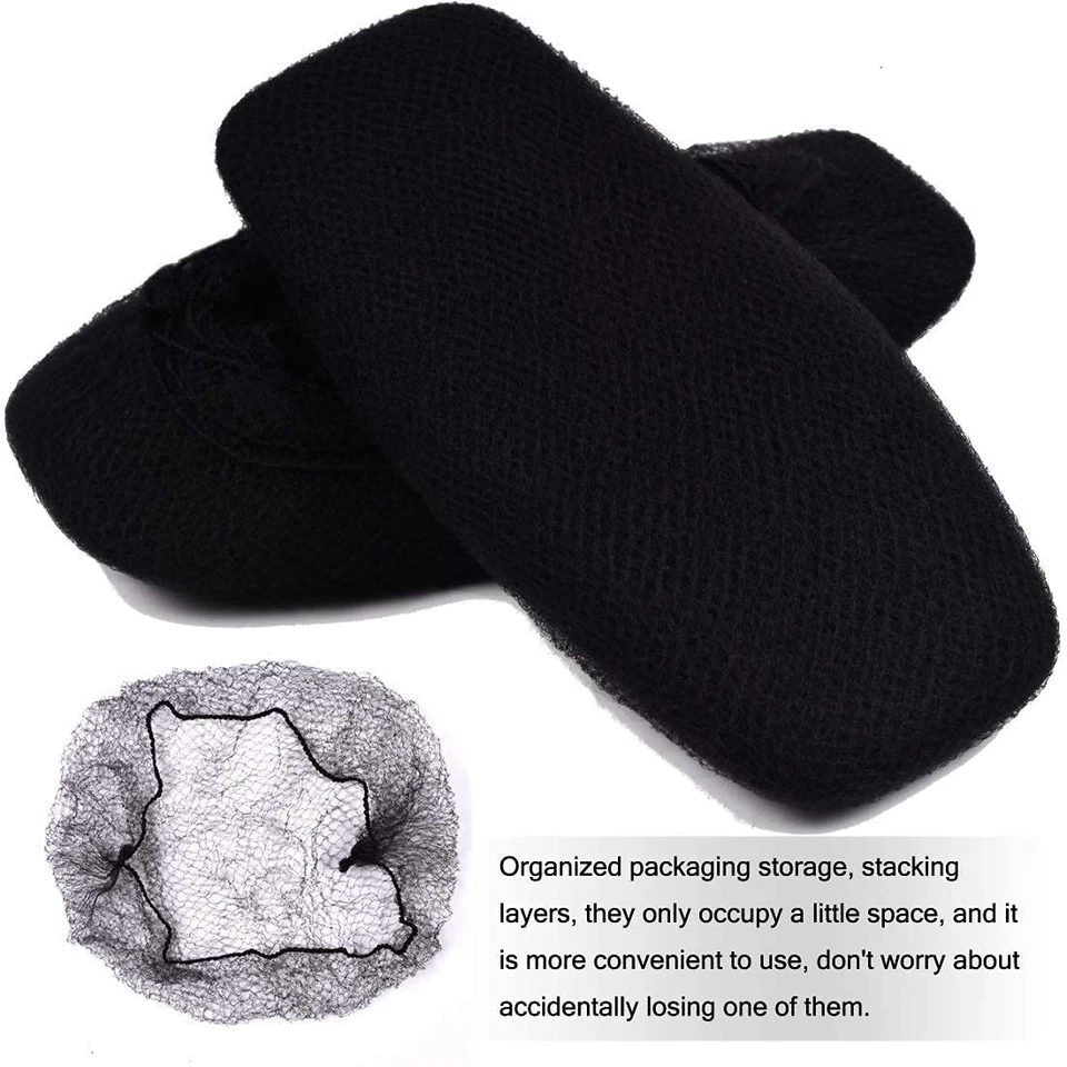 Red para el cabello Smilco 100 piezas, 20 pulgadas redes para el cabello elasticidad malla elástica invisible Foto 4 de 4