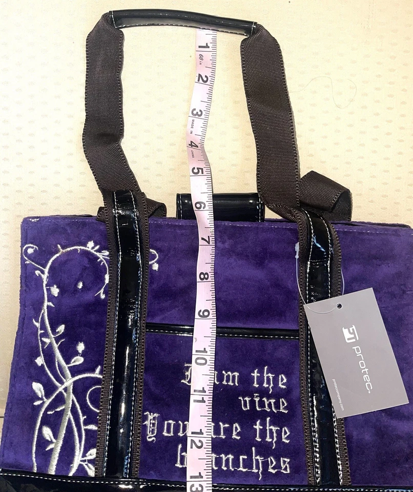 Protec Purple Velvet Naomi Embroidered Bible Verse Tote Bag Purse NWT - Image 4 of 4
