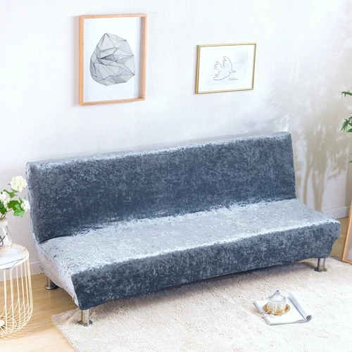 Samt Dick Futon Bezug Armlos Schlafsofa Bezug Stretch Klappcouch Schonbezug - Bild 37 von 37
