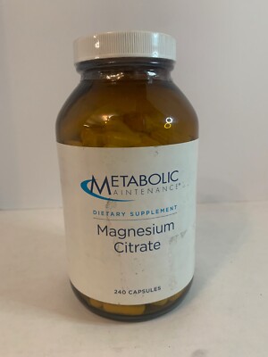Metabolic Maintenance Magnesium Citrate  240 Capsules Exp 10/2025