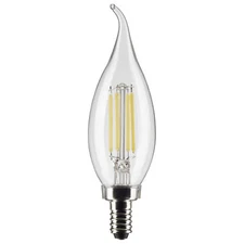 Satco CA11 Flame Filament Chandelier Bulb 4W LED Candelabra E12 Base Warm White