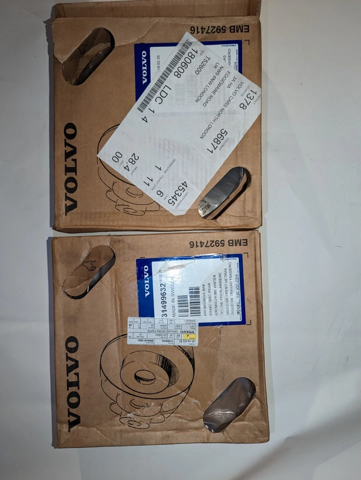 ПОДЛИННЫЙ VOLVO V50 S40 C30 C70 ЗАДНИЕ ТОРМОЗА ТОРМОЗНЫЕ ДИСКИ 31499632 31471269 inc НДС - Изображение 2 из 4