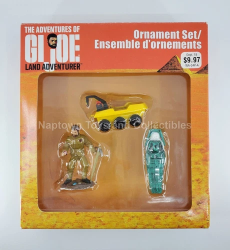 THE ADVENTURES OF GI JOE LAND ADVENTURER CHRISTMAS ORNAMENT SET MIB HASBRO 2006
