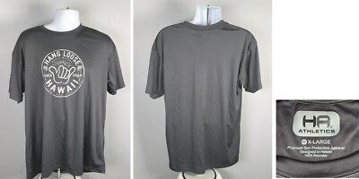 HA Athletics Sun Protective Hang Loose Shaka Brah T Shirt Mens XL Gray Polyester