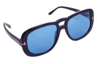 TOM FORD BILLIE TF1012 01V Womens Large Oversized Square Sunglasses BLACK BLUE