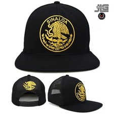 SINALOA Mexican New Snapback Hat Flat Bill Cotton Mesh Back Baseball Cap