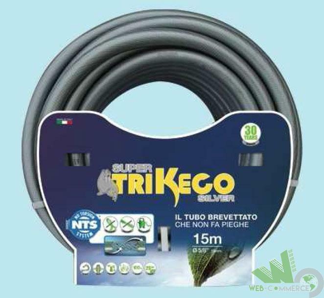 50 MT ROTOLO TUBO MAGLIATO GOMMA IRRIGAZIONE SUPERTRIKECO SILVER  5/8" 25 BAR