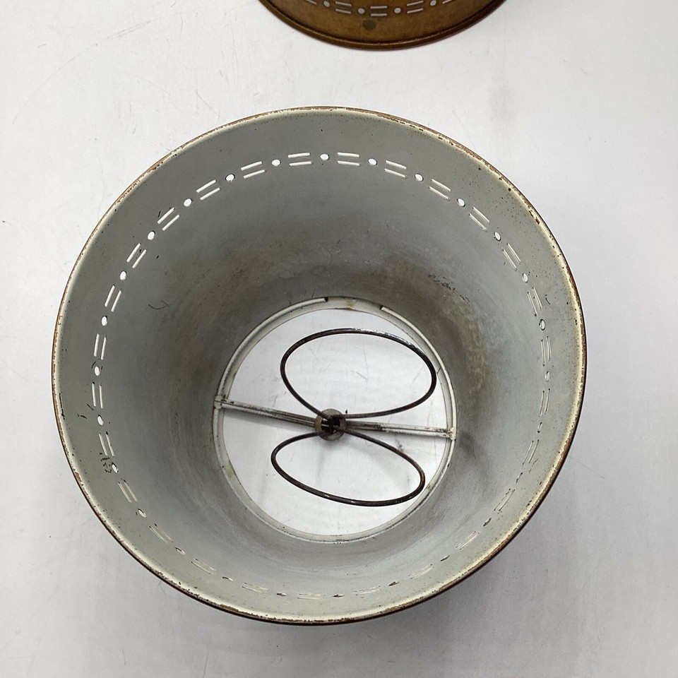 Vintage set of 2 Metal Clip On Lamp Shade Brass Bronze Color 4" Tall