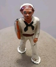 BARCLAY MANOIL NAVY SAILOR 31 W/RIFLE POD FOOT VNTG 1930s HOLLOW CAST 3" USA