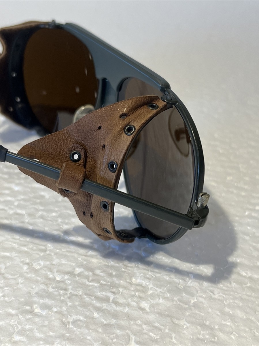 Vintage Polo Ralph Lauren Leather Side shield Sunglasses SG France