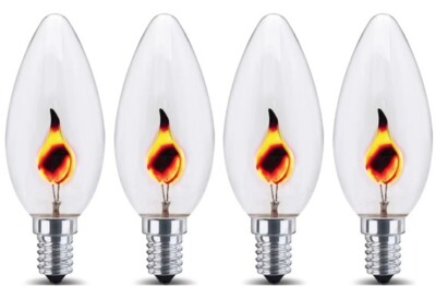 4 Pack Eveready 3W FLICKER FLAME Candle Light Bulb Lamps E14 SES | eBay UK