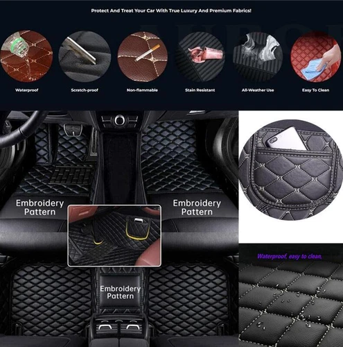 For Hummer H2 H3 H3T All Models Car Floor Mats Custom Waterproof Carpets Liner - Picture 17 of 37