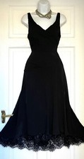 NICHOLAS MILLINTON RICH BLACK EMPIRE LINE EVENING OCCASION PARTY DRESS SIZE 12