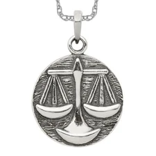 925 Sterling Silver Libra Horoscope Zodiac Necklace