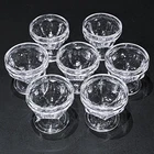 Vintage Federal Glass Clear Colonial Panel Pedestal Ice Cream Dishes (Set of 7)