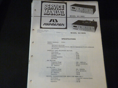 Original Service Manual Schaltplan Soundesign Model  5601 6616