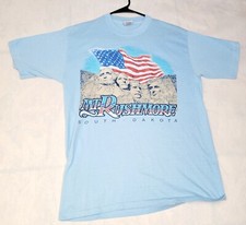 Mt. Rushmore T Shirt Men Blue Large South Dakota Made In USA Single Stitch VTG.