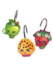 Shopkins, Set of 12 - Kids Shower Curtain Hooks