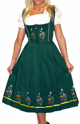 Abito Dirndl Tedesco Verde Taglia 8 Con Grembiule E Top – Completo 3 Pezzi Oktoberfest