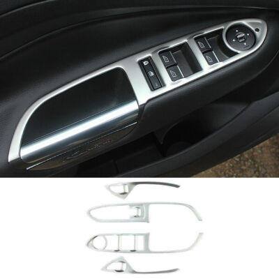 Silver Steel Window Lift Panel Switch Cover Trim For Ford Escape Kuga 13-2019 N