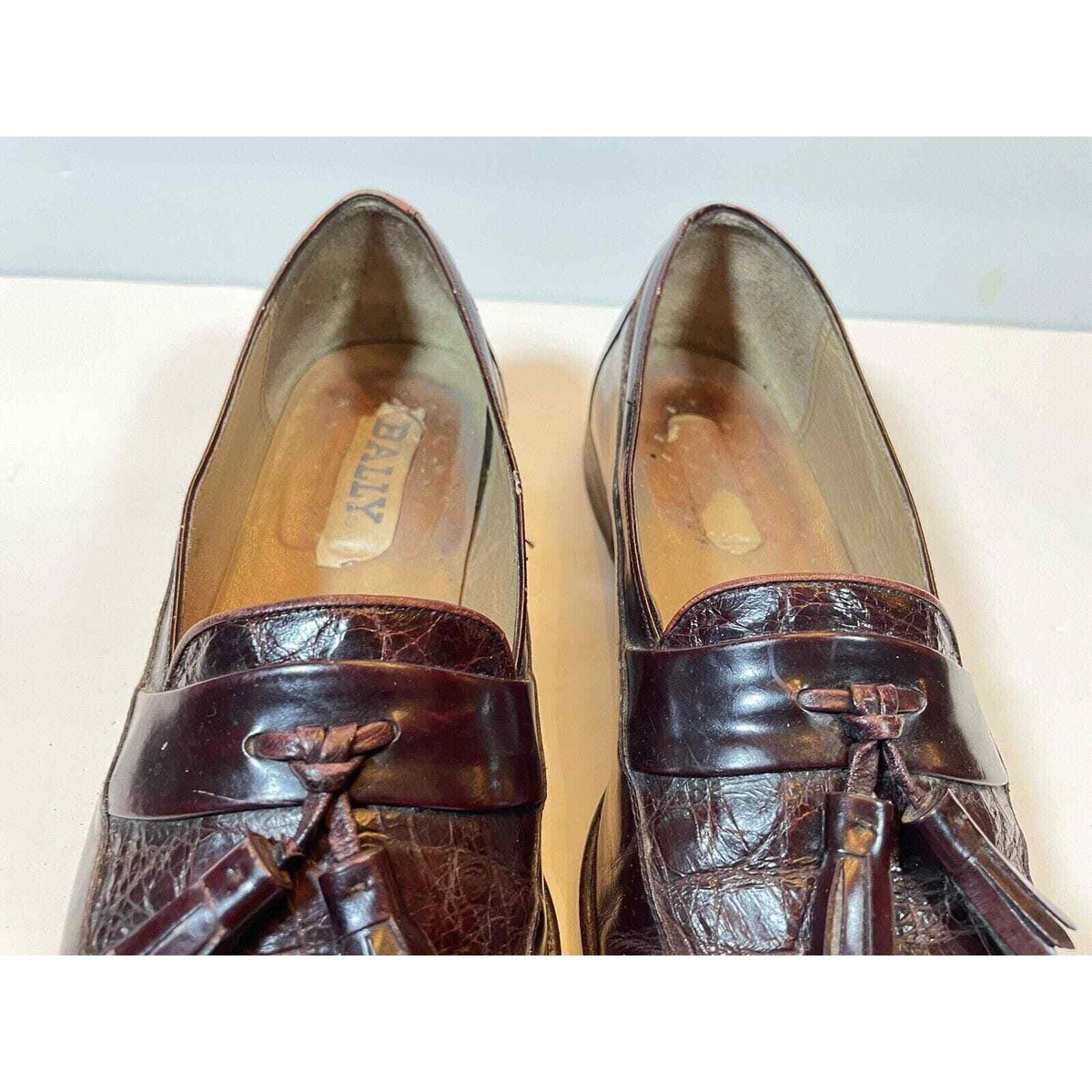 Size 8 Bally Brown leather tassel loafers made in italy | eBay display picture 3