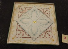 Vtg Handkerchiefs Made in Switzerland Cotton Floral - Box of 3 - NIB - R3  L 