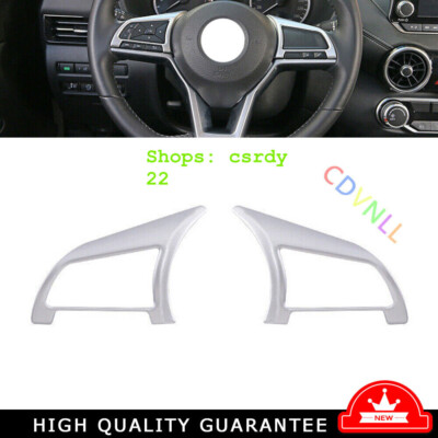 Steering Wheel Button Cover Trim 2* For Nissan Sylphy Sentra 20-2022 Matt Silver