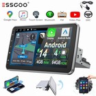 10 Zoll 4+64G Carplay 1DIN Android 14 Autoradio GPS Navi FM Drehbarer Bildschirm