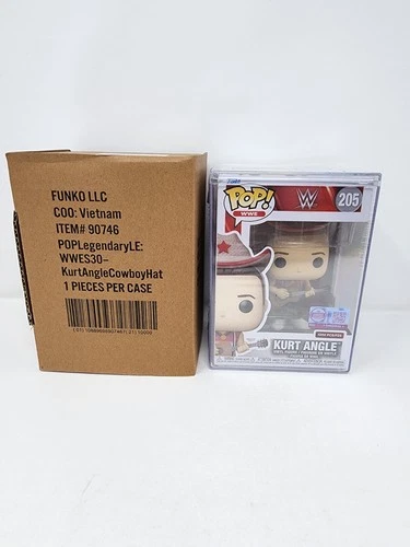 Funko Pop! WWE Kurt Angle #205 Limited Edition /1200 Cowboy Hat with Case SEALED