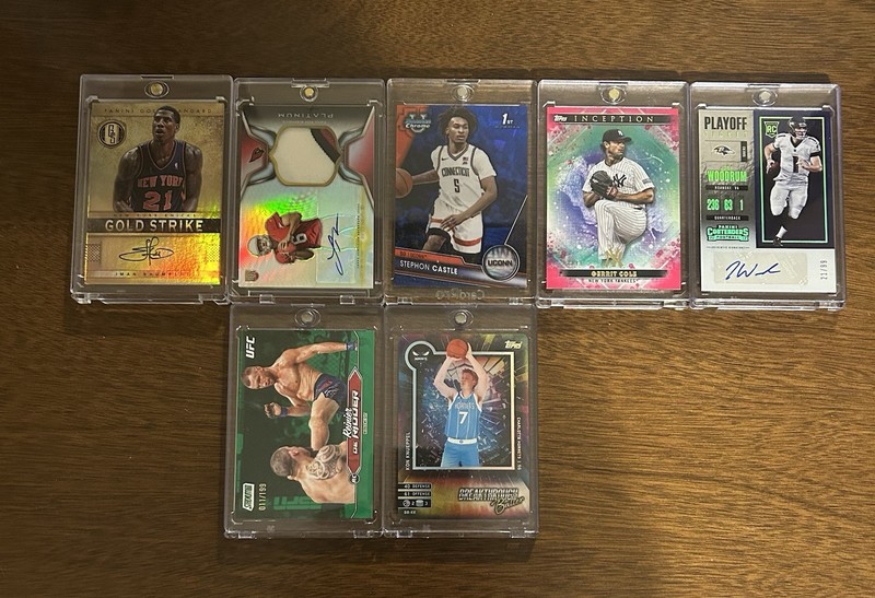Panini Topps Bowman NBA NFL MLB UFC Sports Trading Card Lot 7 Autographs Rookie