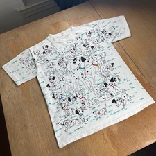Vintage 90s Disney 101 Dalmatians All Over Print AOP Single Stitch T-shirt OS