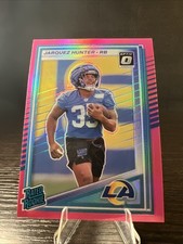 2025 Panini Donruss - Rated Rookie Jarquez Hunter #352 Optic Preview Pink Prizm