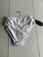 No Boundaries Women's White Textured Bikini Bottoms Size L