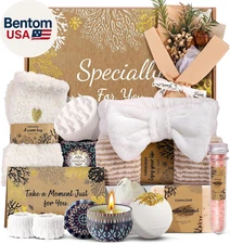 Natural Spa Gift Baskets - Natural Pampering Spa Set, Self-Care Get Well Soon Ba